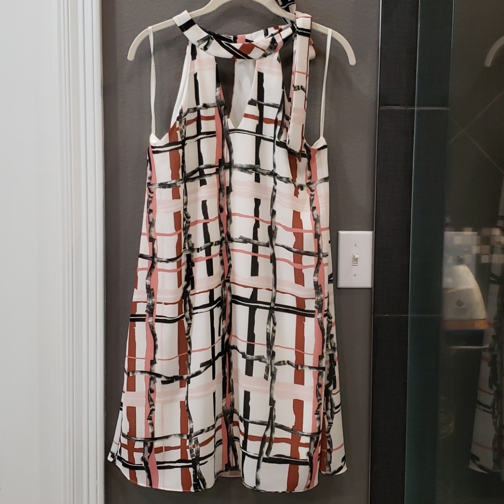 SHE Soul Harmony Energy Print Halter lined Dress M